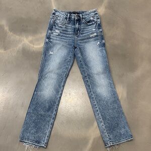 Flying Monkey Cropped Straight Leg Jeans